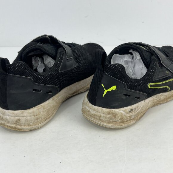 Puma Softride Kids Sneakers Size 2C EU 33 Black Low Top Round Toe Flat Heel - Picture 4 of 6